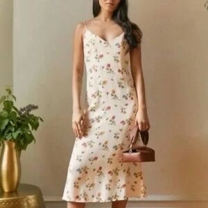 Reformation Chianti White Floral Midi Dress 8